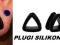 PIERCING  czarny tunel SILIKONOWY TRÓJKĄT 4 mm