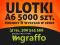 ULOTKI A6 5000 - PROJEKT &amp; WYSYŁKA W CENIE !