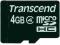 Karta pamięci microSDHC Transcend, 4 GB, class 4