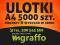 ULOTKI A4 5000 - PROJEKT &amp; WYSYŁKA W CENIE !