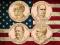 KOMPLET 4 MONET 1$ PREZYDENT 2013 NP. WILSON, TAFT
