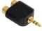 ADAPTER JACK 3,5mm STEREO WT. - 2xCINCH GN. GOLD