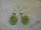 Zielone różyczki - kolczyki - ręczna robota