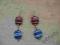 Kolczyki niebiesko-czerwone - ręczna robota