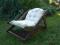 Fotel + poduszka Leżak ogrodowy krzesło drewniane