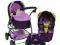 PROMOCJA! 3w1 Duży modny wózek dla lalki 3czfiolet
