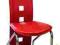 KRZESŁO F131-2 CZERWONY EKOSKÓRA CHROM KUCHNIA