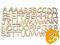 Alfabet drewniany do decoupage Stamperia - 56 elem