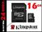 16GB Karta pamięci Kingston micro SD + adapter O73