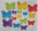 MOTYLE motyl  SCRAPKI 2,5-3,7cm i 5cm azurowe mix