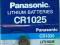 1 bateria Panasonic CR1025 CR DL 1025 DO PILOTA 3V