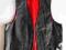 SKÓRA czarna kamizelka czerwona podszewka męska 48