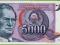 JUGOSŁAWIA 5000 Dinara 1985 P93a CN UNC