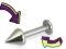 labret kolczyk stożek do wargi  stal 1.2/8/3mm