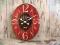 ZEGAR DUŻY CZERWONY RETRO VINTAGE 49CM NA PREZENT