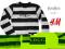 H&amp;M LOGG bluzka paski WELUROWY NADRUK 10-12 L