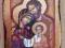 IKONA ŚWIĘTA RODZINA ZŁOCENIA NA DREWNIANEJ PŁYCIE