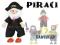 LALECZKI DREWNIANE PIRAT PIRACI 13 cm 56507czerw