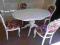 Stół z krzesłami (4) Chabby Chic -praktycznie nowy