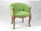 Piękny francuski fotel, fotelik zielony