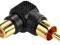 Kątowa Przejściówka Adapter RCA Męski Żeński Cinch