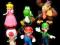 Super Mario Bros 6x figurka Yoshi Luigi Peach Toad