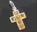 KRZYŻYK  z żółtym bursztynem srebro 925