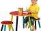 KOMPLET STÓŁ+2 KRZESŁA KOLOROWE KREDKI