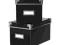 IKEA KASSETT Pudełko z pokrywką czarny 16x26 2 szt