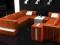 SOFA POMARAŃCZOWA SOFA SKÓRZANA KANAPA ZE SKÓRY