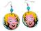 Kolczyki Marilyn Monroe - deocupage - super HIT