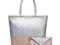 Pojemna kobieca torebka - srebrno-be SHOPPER ZARKA