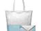 Pojemna kobieca torebka - biało-nieb SHOPPER ZARKA