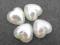 Dżety akrylowe serca ecru 8mm 6szt h441