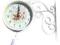 Zegar dwustronny z dzwonkiem wiszący biały GRATISY