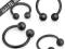PIERCING PODKOWA CZARNA MATOWA 1,2/10/4 mm