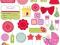 Naklejki Scrapki baby girl shower scrapbooking mix