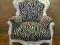 królewski fotel barokowy shabby chic BIELONY