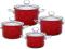 Emalia Olkusz Komplet garnków Mizar 4 Karminowy