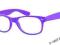 OKULARY Zerówki Damskie WAYFARER  NERDY fioletowe