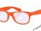 OKULARY Zerówki Damskie WAYFARER  NERDY pomarańcz