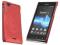 Rubber Case red etui Sony Xperia J ST26i + folia