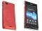 Rubber case red do Sony Xperia J ST26i + folia