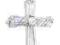 Srebrna zawieszka KRZYŻYK z CYRKONIAMI rodowany