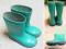 WŁOSKIE KALOSZE DLA DZIECKA 27 TURKUSOWE wkł. 17cm