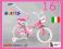 Włoski ROWEREK 16 HELLO KITTY Rower orginalny +kij