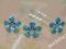 -MARGUT- Szpilki - kokówki kwiatek  błękitny