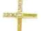 ZŁOTY KRZYŻYK Z CYRKONIAMI próby 585 FIRMA GOLDEN