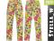 Markowe LEGGINSY spodnie W KWIATY 4-5 D21 WIOSNA