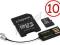 8GB micro Kingston microSD+adapter+czytnik CL10 fv